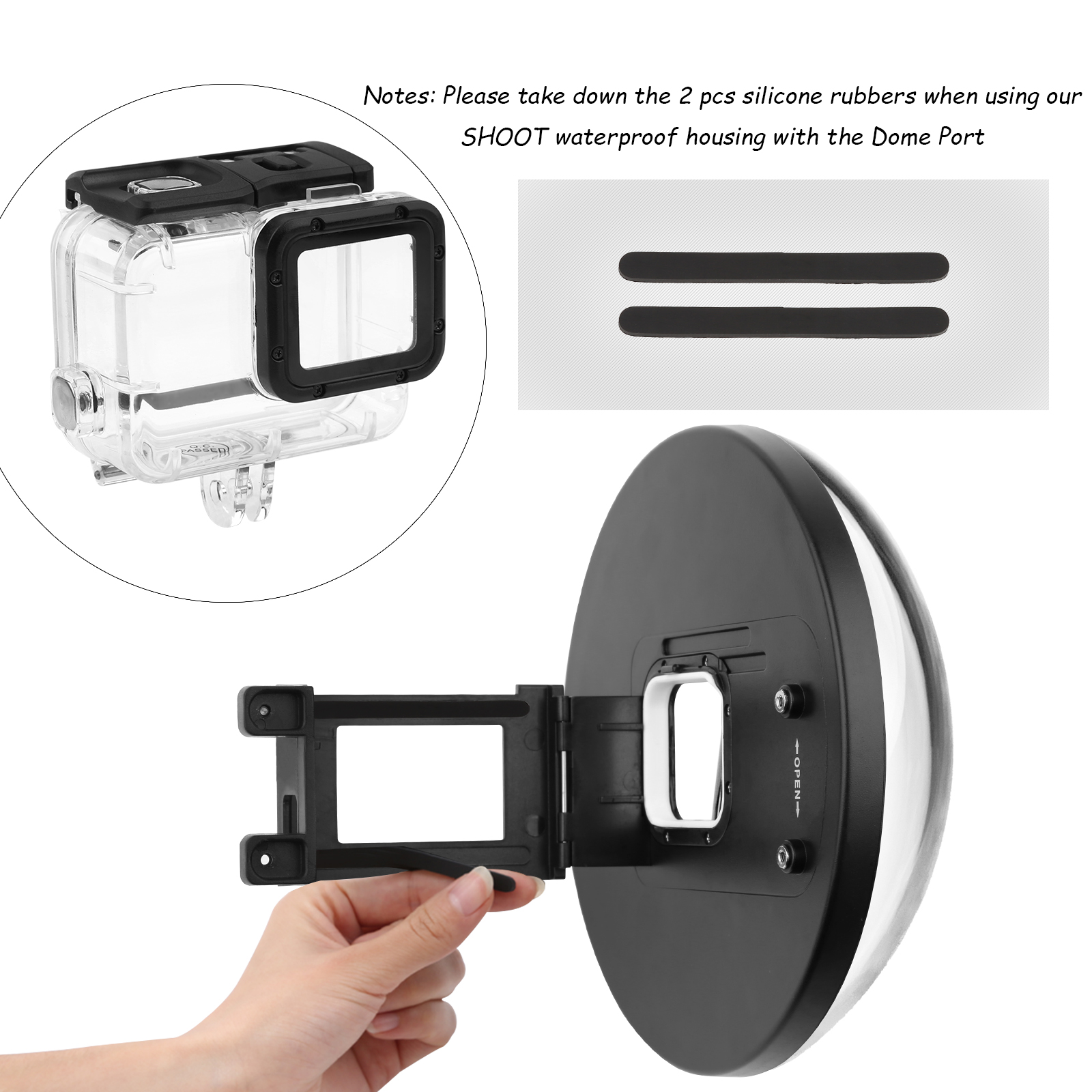 High quality Go Pro Waterproof Diving Dome Port for Gopro Hero 6 & 5