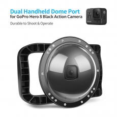 SHOOT Dome Port for the GoPro HERO 8 Black - Dual Handle Stabilizer Grip with Trigger,Overall Waterproof Case for Stable